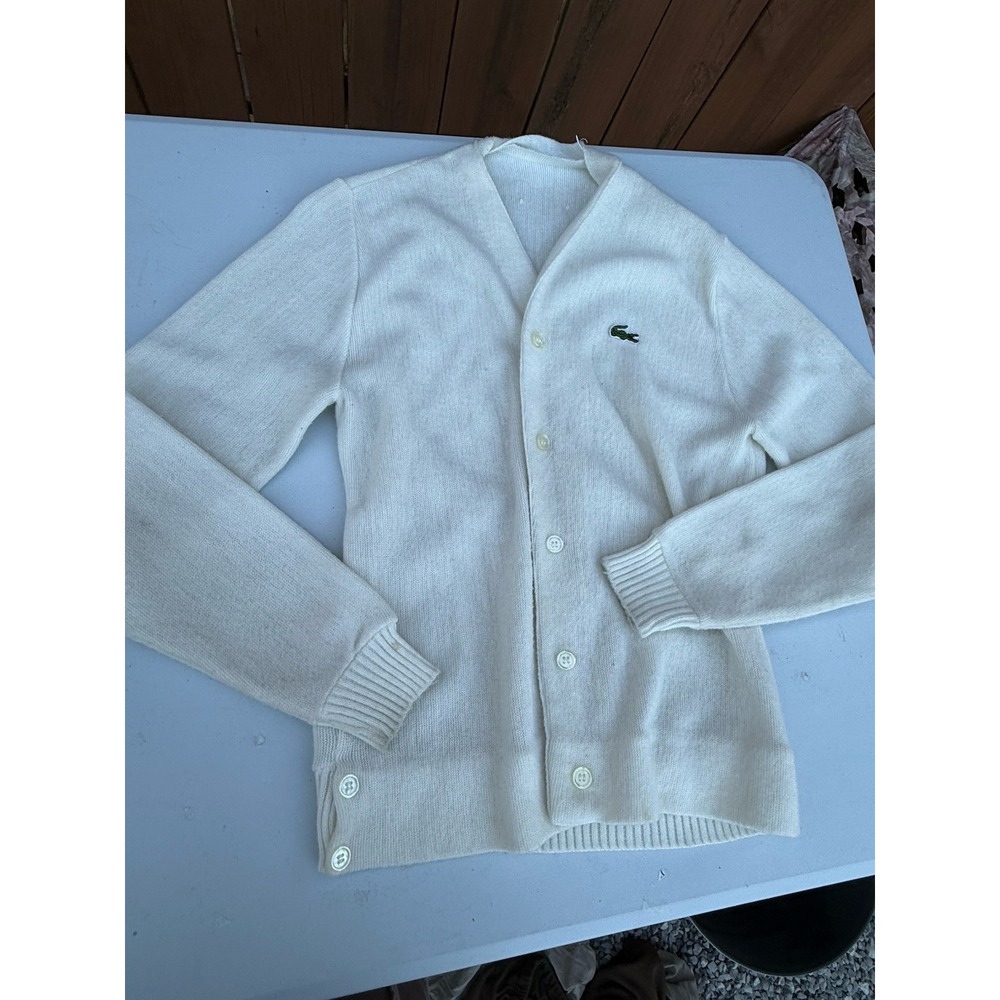 VTG Izod Lacoste Cardigan‎ Sweater Cream Ivory